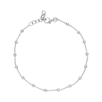 Armbånd kugler rhodineret 16-18cm 925, 