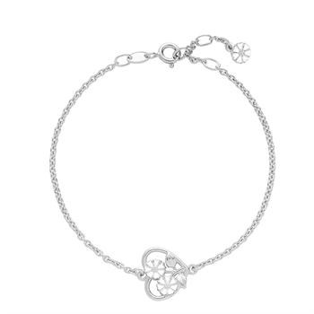 Marguerit Armbånd hjerte 3x5mm 925, 17-18-19cm