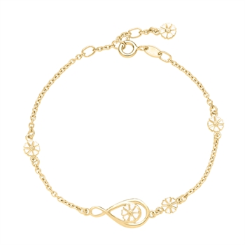 Marguerit Armbånd infinity 5x5mm forgyldt 925 sølv, 17-18-19cm