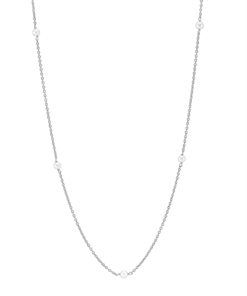 Collier med ferskvandsperle 5 stk 4-4,5mm 45-48 cm sterling sølv