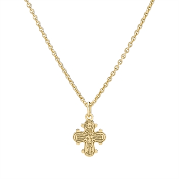 Collier med dagmarkors 10x9 mm 45 cm forgyldt sterling sølv