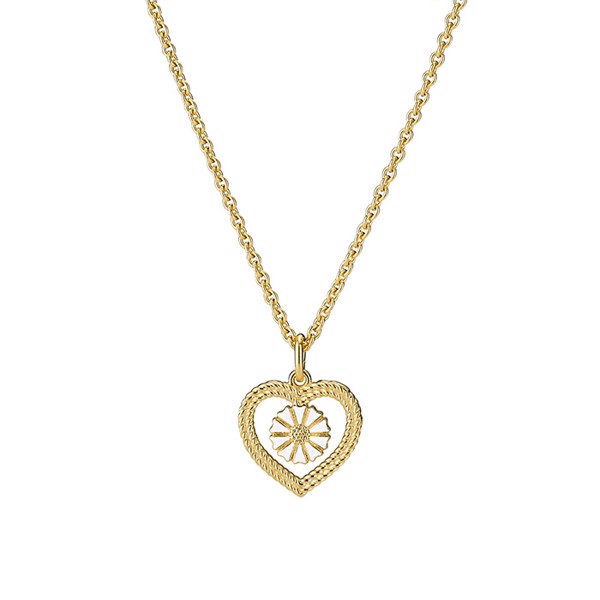 Lund Copenhagen Marguerit 925 sterling sølv collier 24 kt. Forgyldt