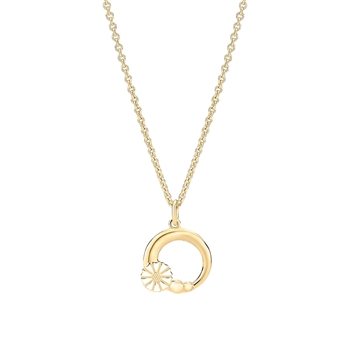 Lund Copenhagen Marguerit collier forgyldt sølv 7,5 mm