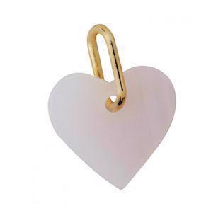 Pink Opal - Smukt Arne Jacobsen hjerte vedhæng i forgyldt sølv