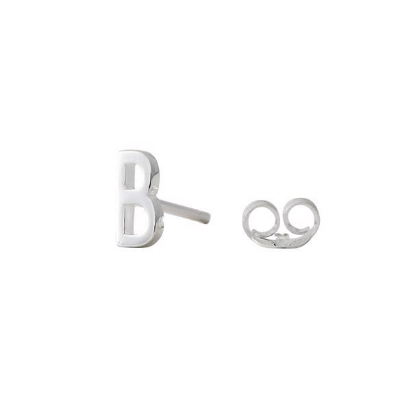B - Smuk Arne Jacobsen bogstavs ørering i sølv, 7,5 mm - prisen er PR. STK.
