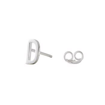 D - Smuk Arne Jacobsen bogstavs ørering i sølv, 7,5 mm - prisen er PR. STK.