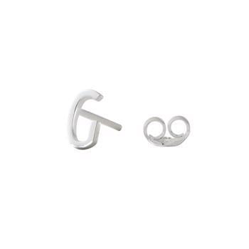 G - Smuk Arne Jacobsen bogstavs ørering i sølv, 7,5 mm - prisen er PR. STK.