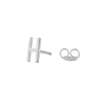 H - Smuk Arne Jacobsen bogstavs ørering i sølv, 7,5 mm - prisen er PR. STK.
