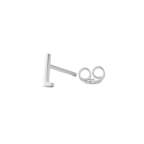 L - Smuk Arne Jacobsen bogstavs ørering i sølv, 7,5 mm - prisen er PR. STK.