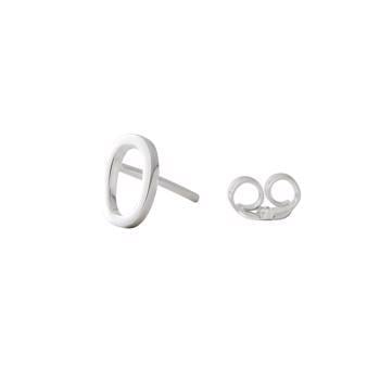 O - Smuk Arne Jacobsen bogstavs ørering i sølv, 7,5 mm - prisen er PR. STK.
