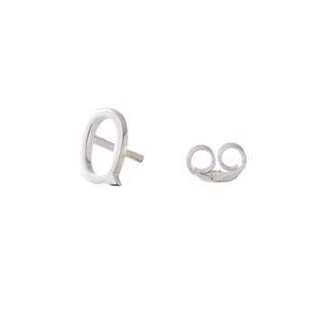 Q - Smuk Arne Jacobsen bogstavs ørering i sølv, 7,5 mm - prisen er PR. STK.