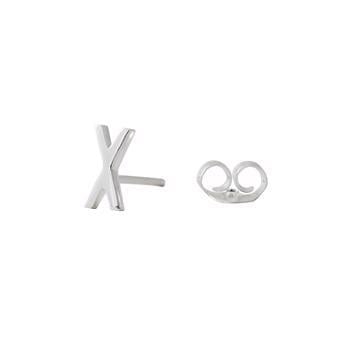 X - Smuk Arne Jacobsen bogstavs ørering i sølv, 7,5 mm - prisen er PR. STK.