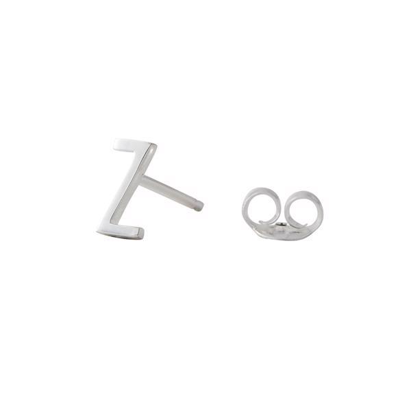 Z - Smuk Arne Jacobsen bogstavs ørering i sølv, 7,5 mm - prisen er PR. STK.