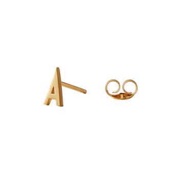 Arne Jacobsen bogstavs ørering (A-Z) i forgyldt, 7,5 mm - Sælges pr. stk.