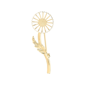 Lund Copenhagen Marguerit broche 18 mm forgyldt sterling sølv