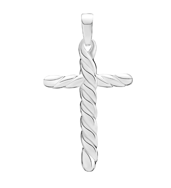Sterling sølv kors, snoet 28 x 19  mm