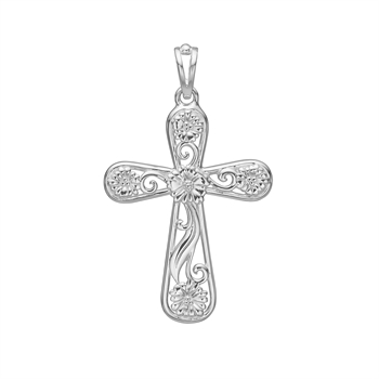 Vedhæng kors gennembrudt 30x23mm sterling sølv