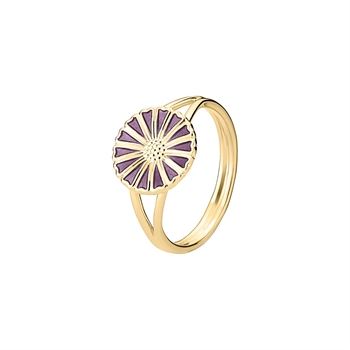 Lund Copenhagen Marguerit ring lilla 11 mm forgyldt sølv