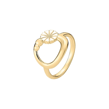 Lund Copenhagen Marguerit ring 7,5 mm forgyldt sølv