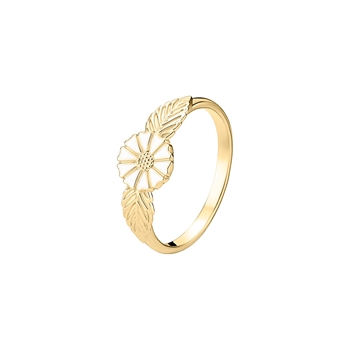 Lund Copenhagen Marguerit ring blad 7,5 mm forgyldt sølv