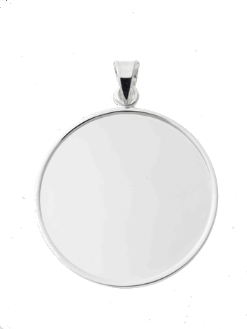 Vedhæng rund plade 22 mm i diameter sterling sølv