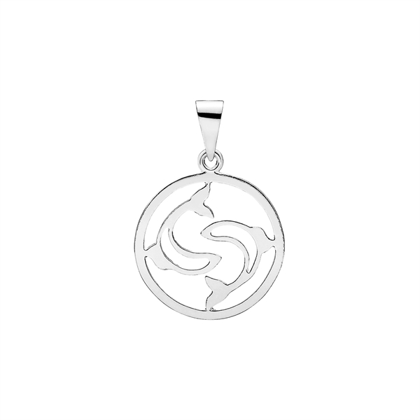 Stjernetegn fisk 20mm sterling sølv