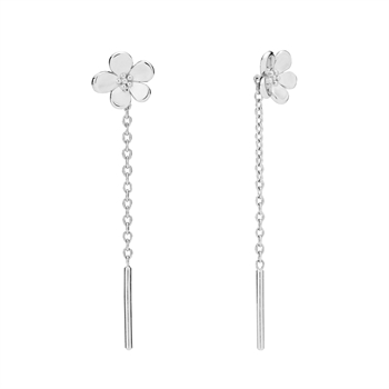 Ørehænger med blomst sterling sølv