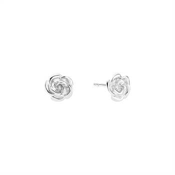 Ørestik med rose 8mm sterling sølv