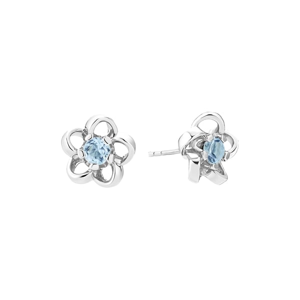 Ørestik blomst med topaz sterling sølv