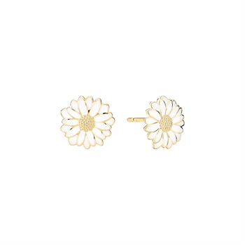 Lund Copenhagen Marguerit ørestik 11 mm forgyldt sølv