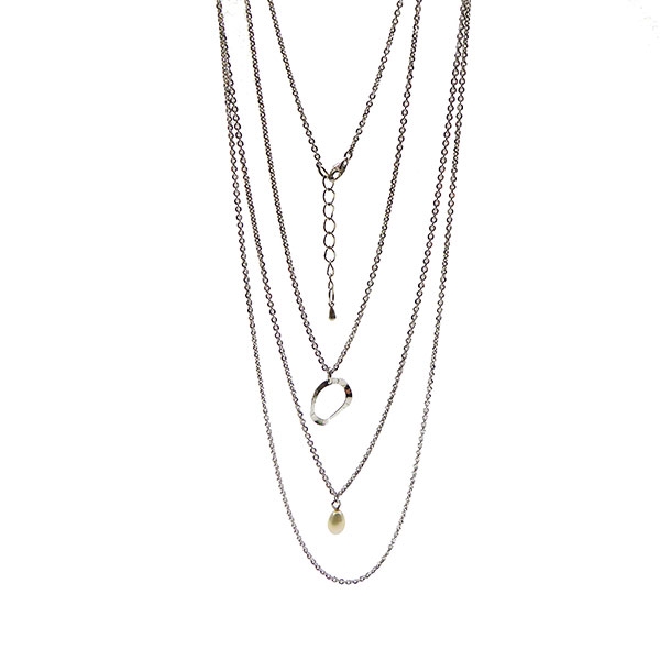 97855-C, Dobbelt halskæde med både vedhæng og perle fra of Joy