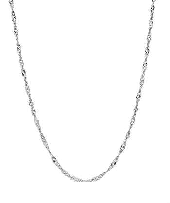 Singapore kæde 2,2 mm  45 cm  sterling sølv