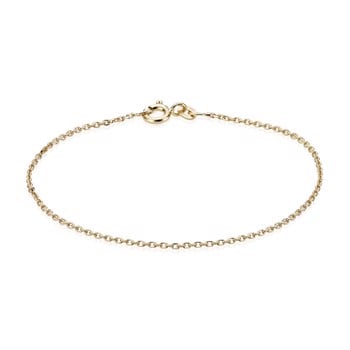 14 kt Anker Facet Guld armbånd, 21 cm og 1,3 mm (tråd 0,4 mm)