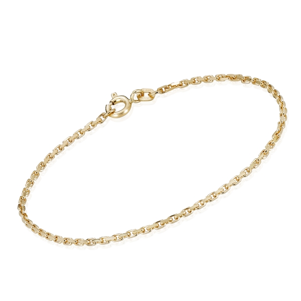 14 kt Anker Facet Guld armbånd, 21 cm og 1,4 mm (tråd 0,5 mm)