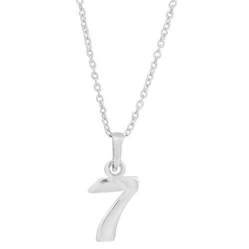 Siersbøl 7 tals  sterling sølv halskæde med vedhæng med blank overflade