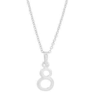 Siersbøl 8 tals  sterling sølv halskæde med vedhæng med blank overflade