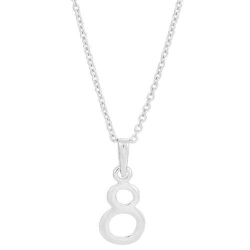 Siersbøl 8 tals  sterling sølv halskæde med vedhæng med blank overflade