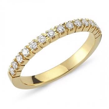 Nuran 14 kt rødguld alliance ring med 14 diamanter, fra Pera ringe serien totalt  0,21 ct diamanter Wesselton / SI