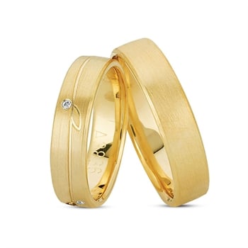 Sparkling Leaf 8 karat Guld Vielsesringe