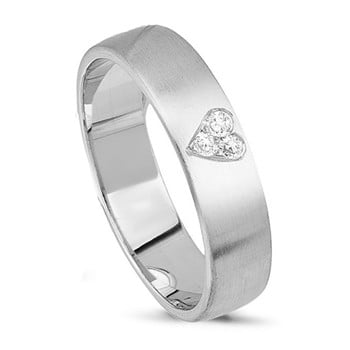 Nuran Diamond heart 14 karat hvid guld Damering med 3 stk diamanter Wesselton / VS