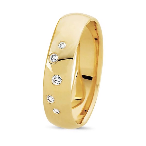 Nuran Love 14 karat guld Damering med 0,07 ct diamanter Wesselton VS i flot brillant slib