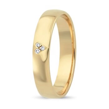 Nuran Love Sweet Love guld Damering med 3 stk diamanter i form af hjerte Wesselton SI