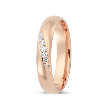 Nuran Love Sweet Love rosaguld Damering med 7 stk diamanter Wesselton VS