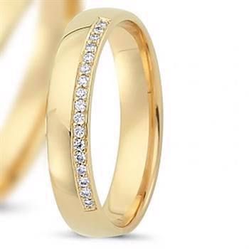Nuran Love Sweet Love gult guld Damering med 17 x 0,005 ct stk diamanter Wesselton SI