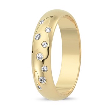 Nuran Love Stjernedrys guld Damering med 8 stk diamanter Wesselton VS