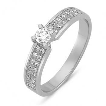 Nuran Love Sweet Love hvid guld Damering med 1 x 0,15 + 32 x 0,005 stk diamanter Wesselton SI
