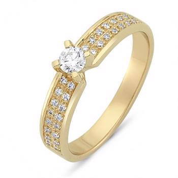 Nuran Love Sweet Love gult guld Damering med 1 x 0,15 + 32 x 0,005 stk diamanter Wesselton SI