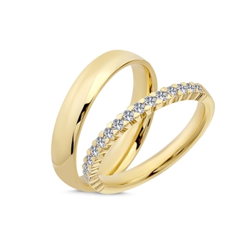 Diamonds 14 karat Guld Vielsesringe med 14 x 0,02 ct W/SI