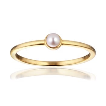 Alura Ocean ring 01 i forgyldt sølv med perle