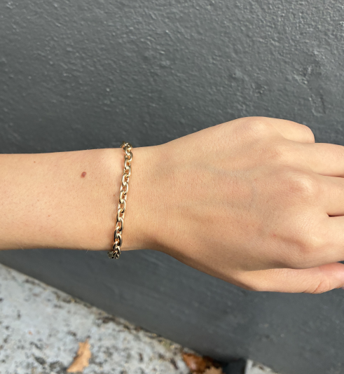 14 kt Rund Anker Guld armbånd fra BNH, 5,6 mm bred (tråd 1,7 mm) og 18½ cm